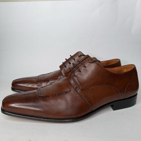 Mezlan Slesse Custom Brown Leather Derby Dress Shoes Mens 12 Split Toe Spain main image 4